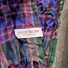 Pashmina Scarf Plaid Fringe Wrap Green Purple Pink Lightweight Soft Shawl