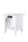  Nantucket End Table With Built-in Charger In White