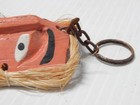 Miniature Nw Coast Hand Carved Wooden Mask W  Fiber