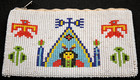 Vintage Plateau Plains Native American Beaded Coin Purse Thunderbird Teepee 6x3