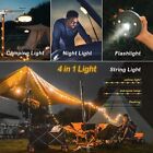 33ft Usb Camping String Lights Rechargeable 3-in-1 Outdoor Waterproof Tent Lamp