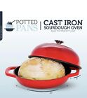 Potted Pans Cast Iron Bread Pan With Lid - 10in Enamel Bread Cloche Dutch Oven
