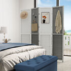 Sureaity 4 Panel Room Divider Folding Privacy Screens With Pegboard Display
