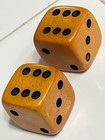 Old Butterscotch Bakelite Jumbo Dice Pair 060825 