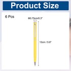Slim Metallic Ballpoint Pen  6pcs Black Ink 1mm Medium Point Pen  Yellow