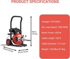 Drain Cleaner Machine  electric Drain Auger 75  ft X 1 2 In  auto Feed