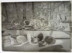 Antique Glass Plate Photo Negative - Collection Of Handwoven Baskets