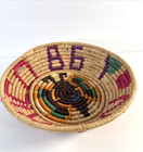 Vintage Southwestern Weaved  mexico 86  Coil Basket Vibrant Colors Bowl Shape