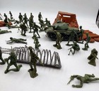 Marx 4756 Battleground Play Set  Vehicles Armies Bunkers Flag Poles 68 Pcs Toys