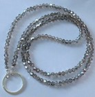 Grey Ab Crystal 27  Eyeglass Necklace Chain Loop Beaded Reading Glasses Holder