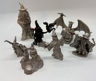 Dragon   Wizard Pewter Lot Of Partha   Spoontiques  Mwff 7 Pieces
