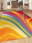 Modern Contemporary Waves Non-slip Non-skid Area Rug 5 X 7 5  3  X 7  3  Multi