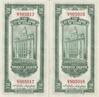 Lot Of 2 1930 Central Bank Of China 20 Cents Gold Sequential Notes - Signature 5