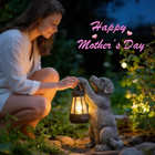 Solar Dog Outdoor Statue  Garden Dog Figurines With Lantern