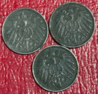 3-higher Grade 1918 Germany 5 Pfennig Iron Coins-agt525