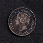 Canada 1900 5c Five Cent Silver Coin Queen Victoria Round  o  Vf  925 Silver