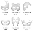 16pcs Diy White Masquerade Mask Paintable Paper Mache Mask White Half Face Ma   