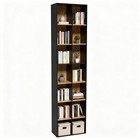 71  Tall Shallow Bookcase Storage Shelf  14 Cubes 7 Tier Narrow Wide Bookshel   