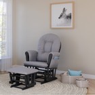 Nursery Glider Ottoman Set Rocking Chair Padded Cushions Storage Pocket Safe New