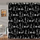 Wathon Western Cowboy Shower Curtain With 70 w X 70 l  pack Of 1   Black