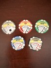 Welcome Fabulous Las Vegas Casino Chip Lot  1  5  25  50    100 With Bonus Chip