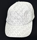 Nwt Michael Kors Mk Logo Signature Hat White Mk Logo Print Stretch