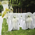 Ruffled Chair Cover Wedding Decor Pleated Long Skirt Chair Slipcover Home Hotel