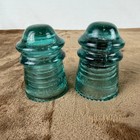 Vintage Hemingray No 9 Aqua Glass Insulators Patent May 2 1893 Set Of 2