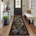 Jungle Rug 2x6 Non-slip Washable Runner  Animal Print  Rubber Backing  Black