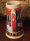 Vtg Budweiser Beer Stein Hometown Holiday 1993 Clydesdale Horses Scene Minte