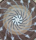 Handmade Crocheted Rag Rug 34  Round Browns And Grays Floor Decor