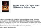 Star Wars Episode 1 The Phantom Menace 25th Anniversary Poster 27x40  Ds Disney