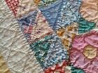 Vintage Handmade Patchwork appliqued Basket Quilt  Hand Quilted 64  X 78 