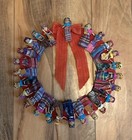 Vintage Ethnic Guatemalan Handwoven Worry Doll Wreath Folk Art 12  Handmade