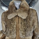  365 juicy Couture xl brown Genuine Real Rabbit Fur Moto Biker Coat Jacket