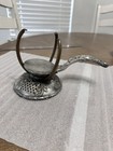 Antique Meriden B co Quadruple Silverplate Cheese Ball Holder Ornate Rose Handle