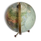 Vintage Replogle Land And Sea Globe 12  Raised Relief Metal Wood Stand Ussr Map