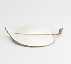 Large Leaf Vintage Sterling Silver White Enamel Brooch Pin Aksel Holmsen Norway