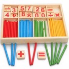 Kids Math Learning Box - Wooden Counting Sticks   Educational Arithmetic Set