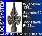 1 Piece Metal Decorative Finial Fence Post 134x64mm Base     20 40 157