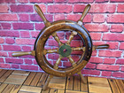 Nice - Mahogany Ship Boat Yacht Wooden Steering Wheel 24  Nautical Brass Middle