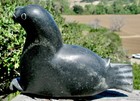 Vintage 1976 Signed Inuit Eskimo Soapstone Seal Carving