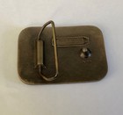 Vintage Indiana Metal Craft Belt Buckle Antique Brass Rainbow Sun Hippy 1977