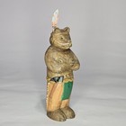 Vintage Hand Carved Native American Indian Bear Figure Signed Folk Art