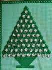 Vintage Christmas Tree Yarn Art And Bead Wall Hanging