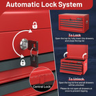 Tool Box  24    Steel Tool Chest W 6 Drawers  Top Tool Tray automatic Lock  Protec