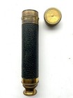 Antique French Telescope spyglass 3 Draw Leather   Brass  Extends 17  