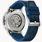 Bulova Marine Star Skeleton Men s Automatic Blue Leather Watch 45 Mm 96a291