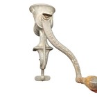 Vintage Universal Meat Grinder No 1 With Wooden Handle Antique Hand Crank Kitche