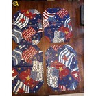 Set Of 4 American Flag Patriotic Placemats Red White Blue Stars Americana Decor